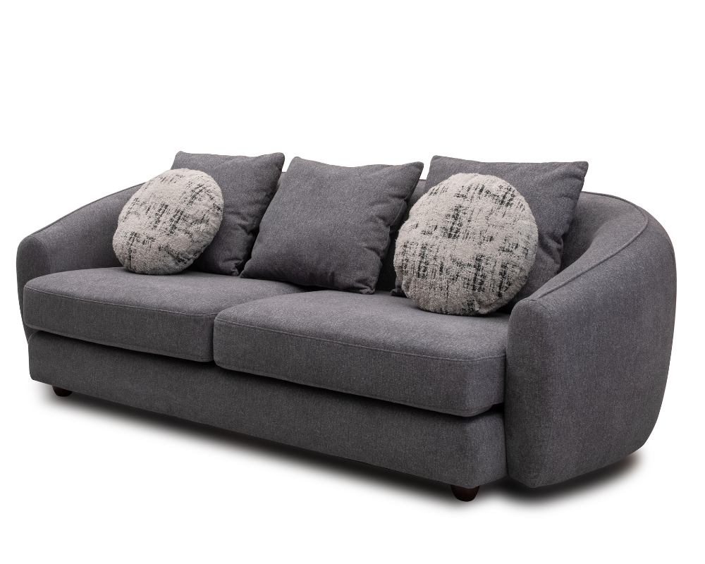 Lunar 3 Seater Grey with Footstool