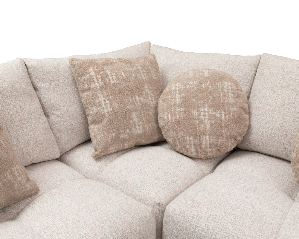 Chloe Modular Corner Sofa Cream with footstool