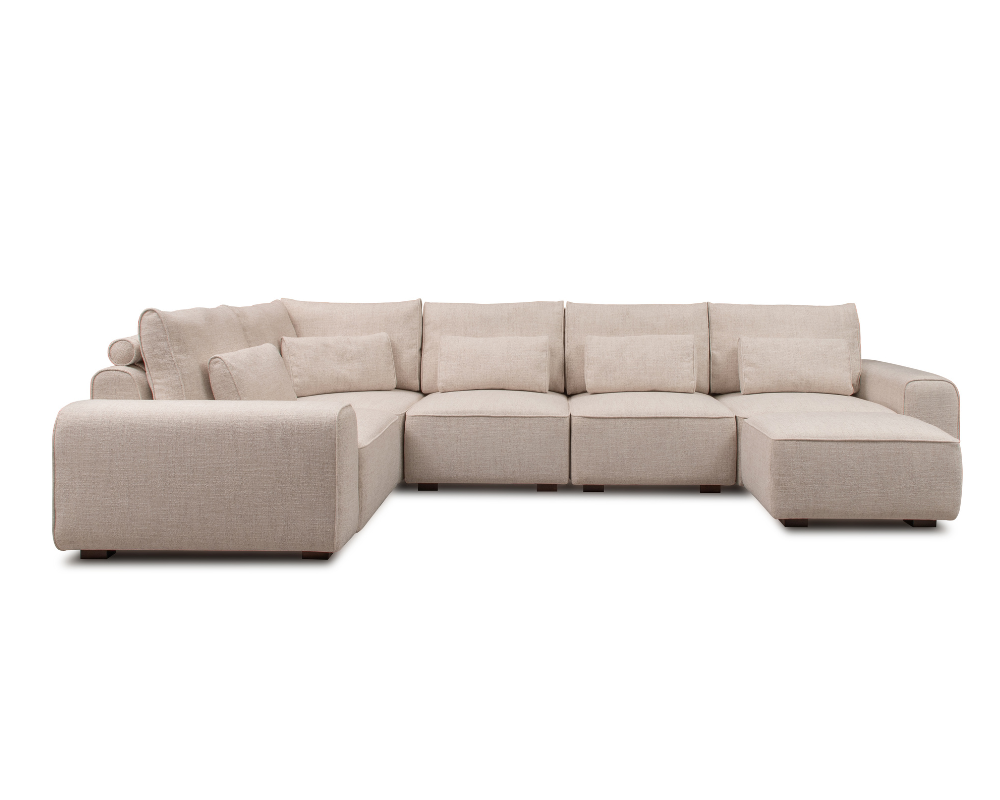 Lydia Modular Corner sofa Grey with footstool