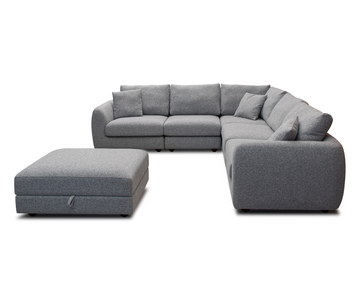 Drift Modular Corner Group Sofa Grey with Footstool