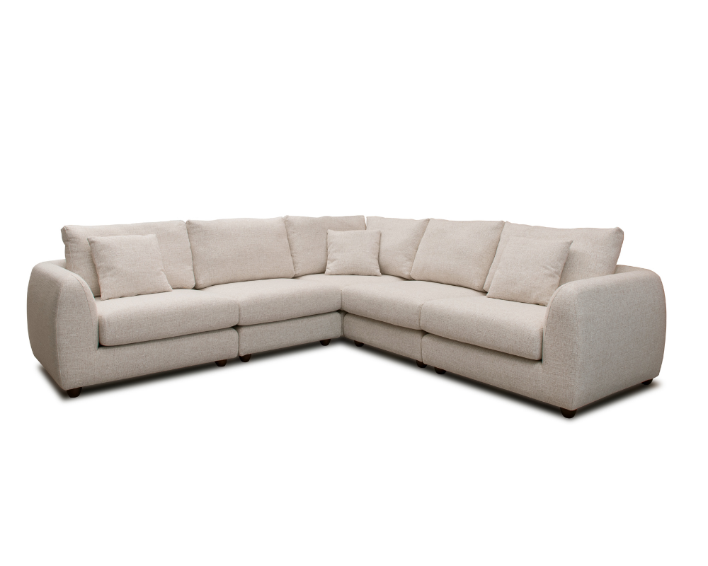 Drift Modular Corner Group Sofa Cream with Footstool