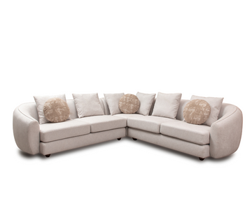 Lunar 2c2 Corner Cream with Footstool