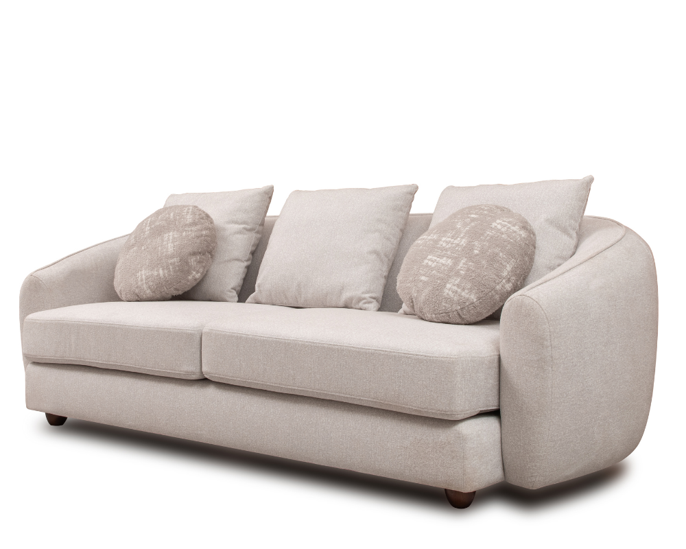 Lunar 3 Seater Cream with Footstool