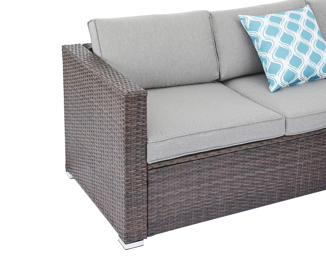 Oasis 4PC Corner Sofa Set w/ Grey  Cushions