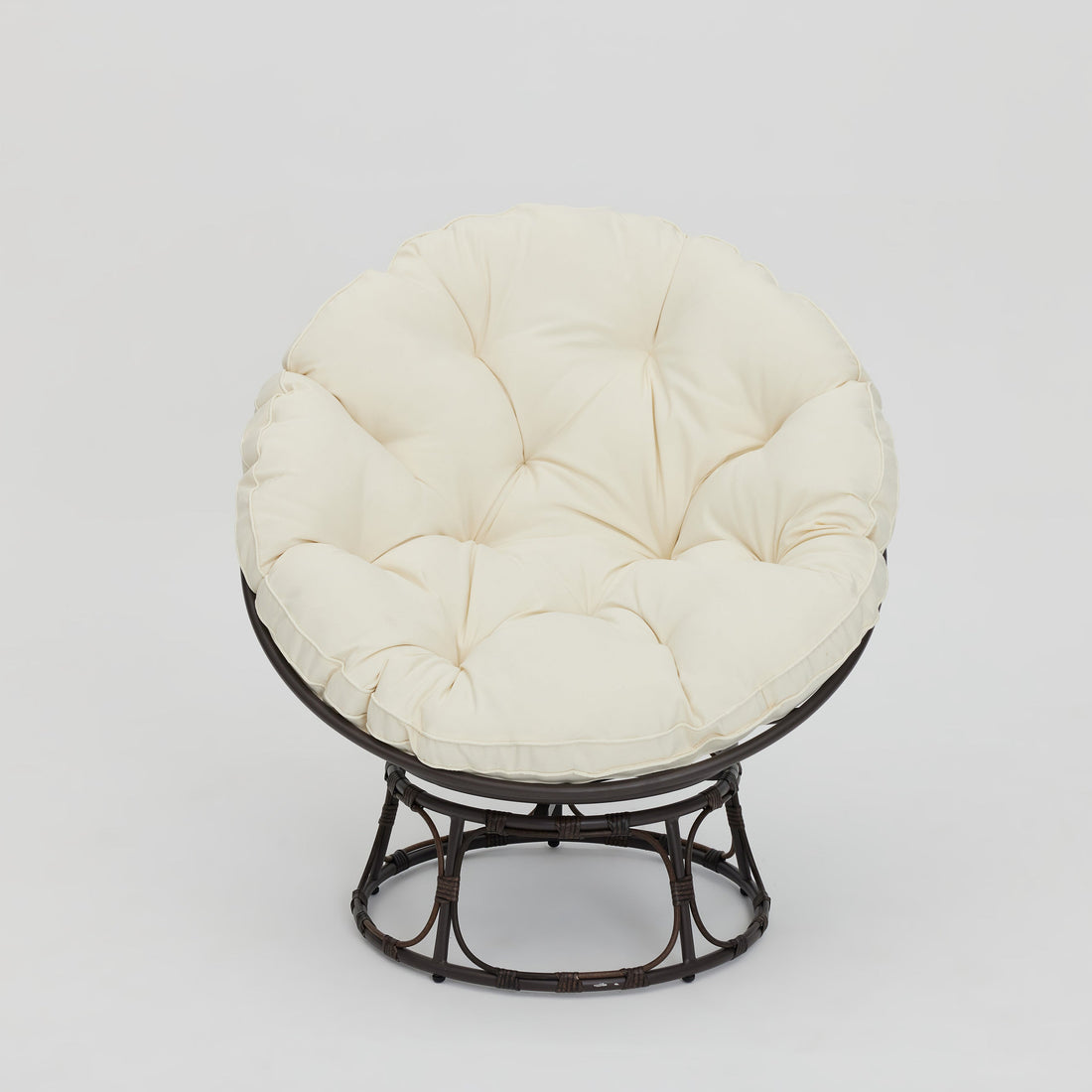 Tranquil Swivel Moon Chair w/ Cream  Cushions
