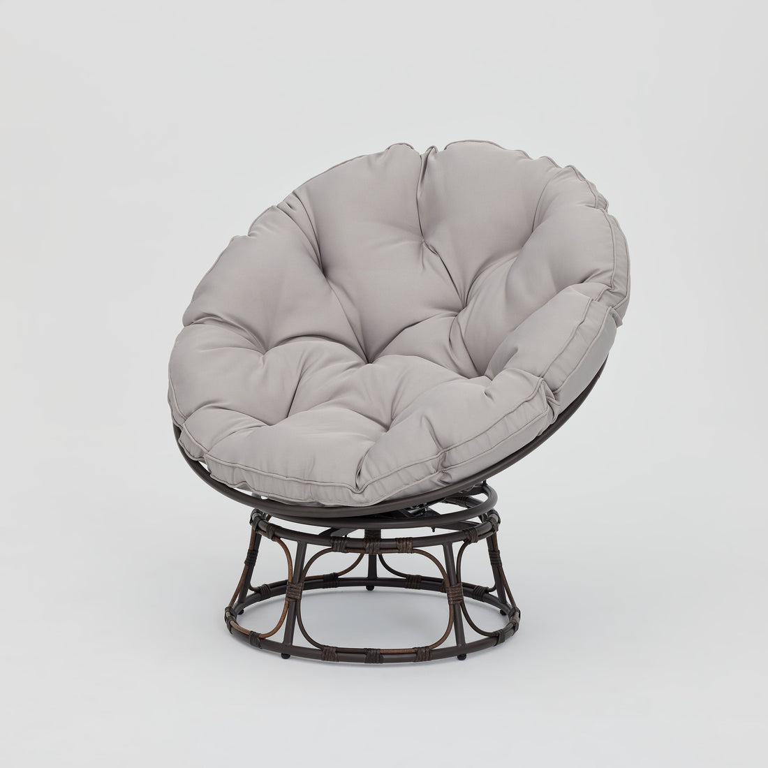 Haven Swivel Moon Chair w/ Grey  Cushions