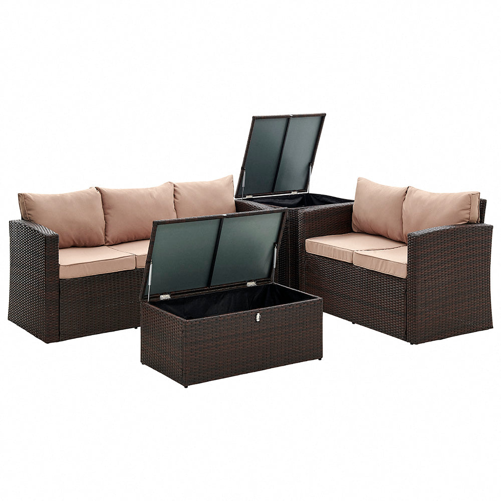 Bliss Sofa Set w/ Brown Cushions