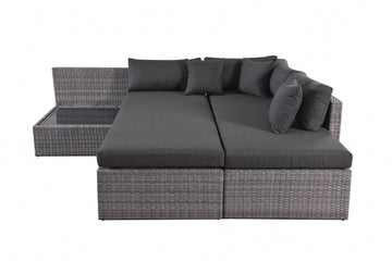 Veranda Rattan 3PC Sofa Set w/ Grey Cushion