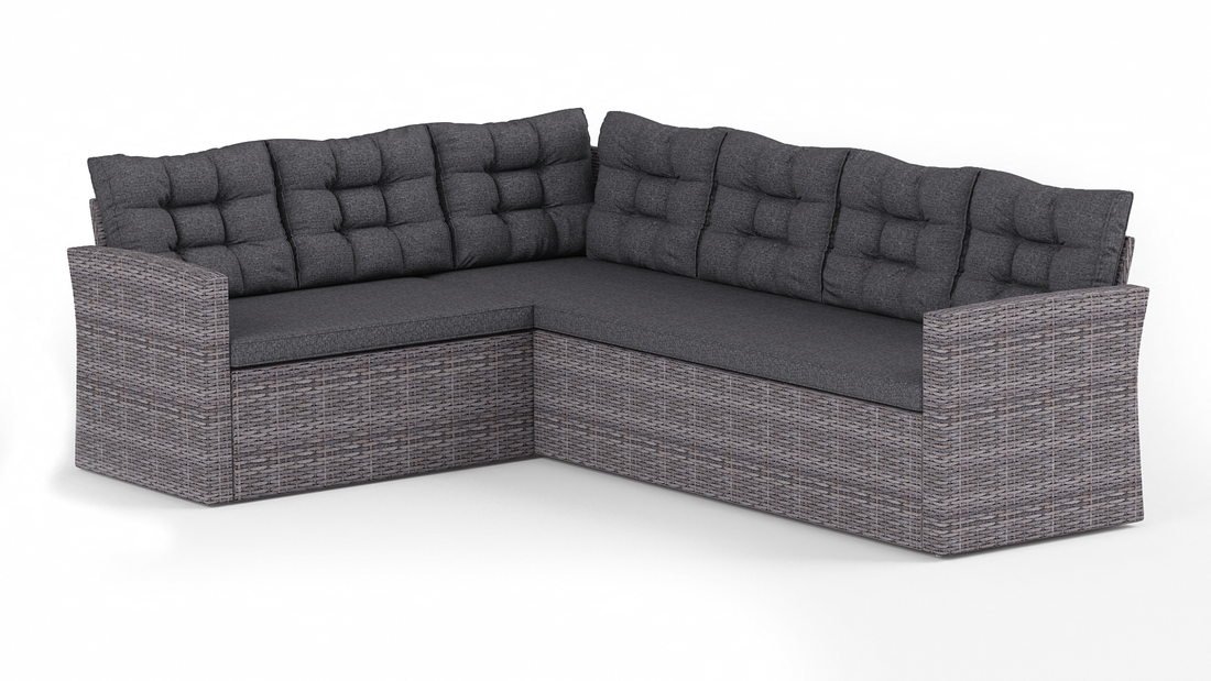 Breeze Two Tone Grey Rattan Dark Grey 5pcs  Corner Group