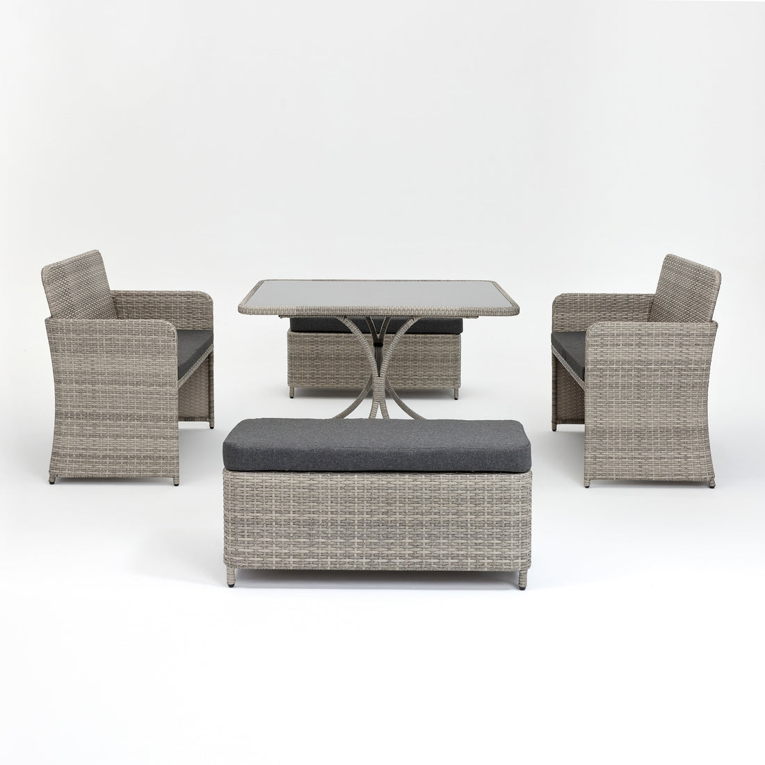Terrace 2 Seater Cube Set with Bench  with cover