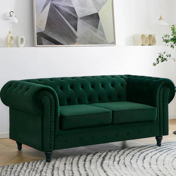 Chesterfield Studded Velvet 2 Seater Sofa