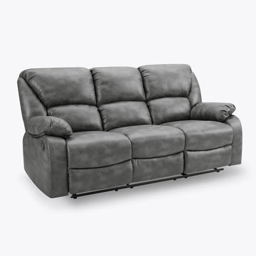 Enoch Faux LeatherFabric 3- Seater Manual Recliner Sofa