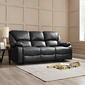 Enoch Faux LeatherFabric 3- Seater Manual Recliner Sofa