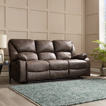 Enoch Faux LeatherFabric 3- Seater Manual Recliner Sofa