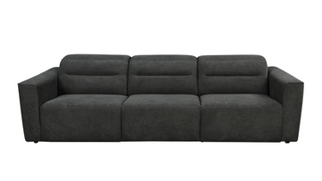 Brambury 3 seater Electric Recliner sofa with remote - Triple Motorized Sliding Seats & Adjustable Headrest Black
