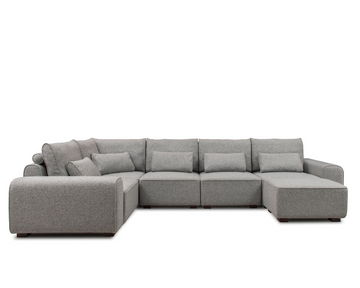 Lydia Modular Corner sofa Grey with footstool