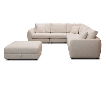 Drift Modular Corner Group Sofa Cream with Footstool
