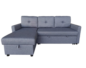Sial Universal Corner Pull Out Sofa bed with storage chase Grey