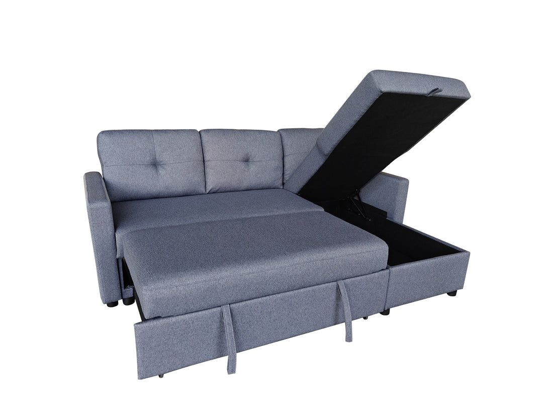 Sial Universal Corner Pull Out Sofa bed with storage chase Grey