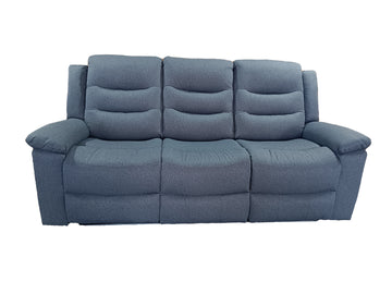 Delano 3 Seater Manual Recliner Anti Scratch Leather Grey