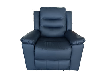 Delano 1 Seater Manual Recliner Anti Scratch Leather Black