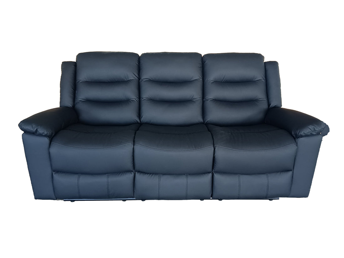 Delano 2+3 Seater Manual Recliner Anti Scratch Leather Black