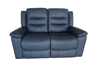 Delano 2 Seater Manual Recliner Anti Scratch Leather Black