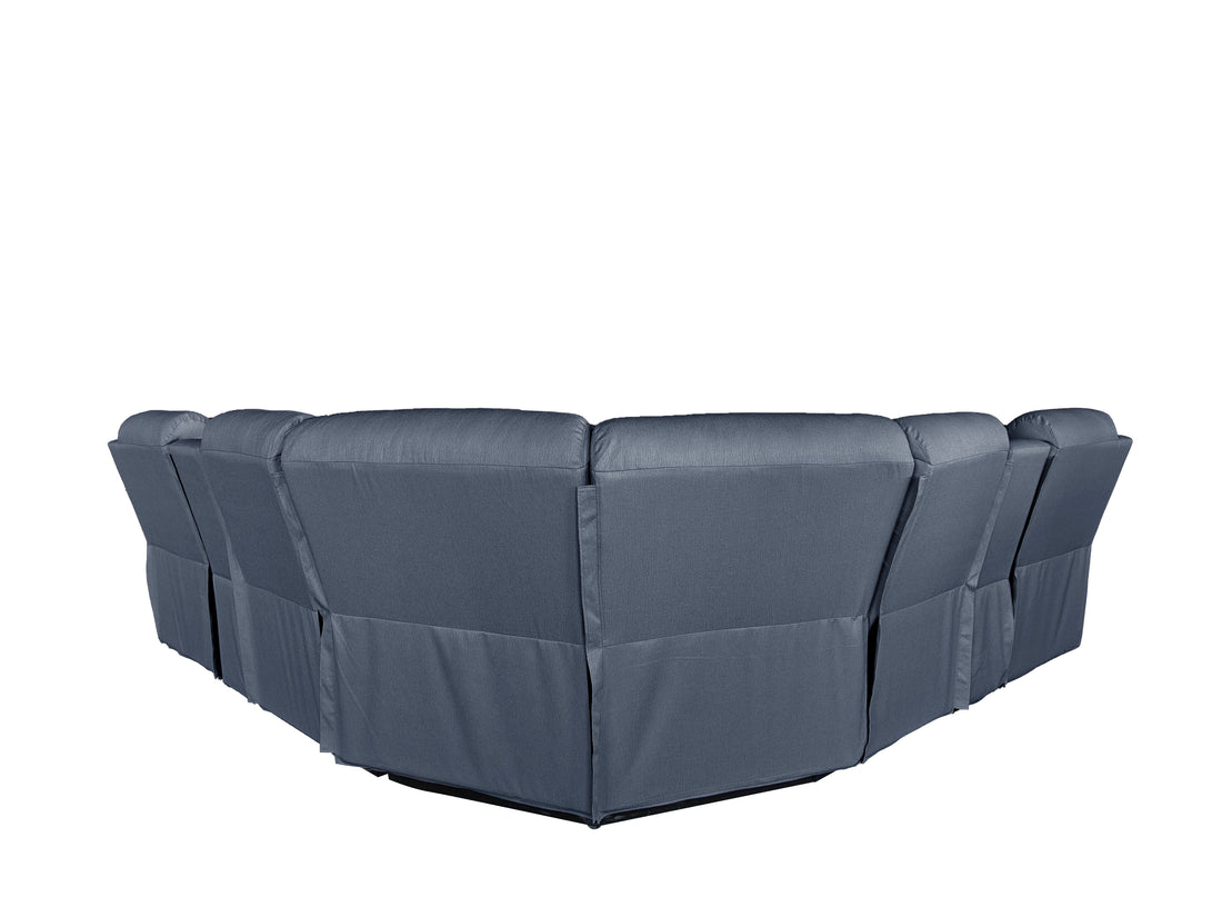 Rosewood Fabric Manual Recliner with console and cupholders Grey