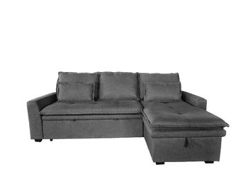 Luva Corner Sofa bed with Storage Chase Grey