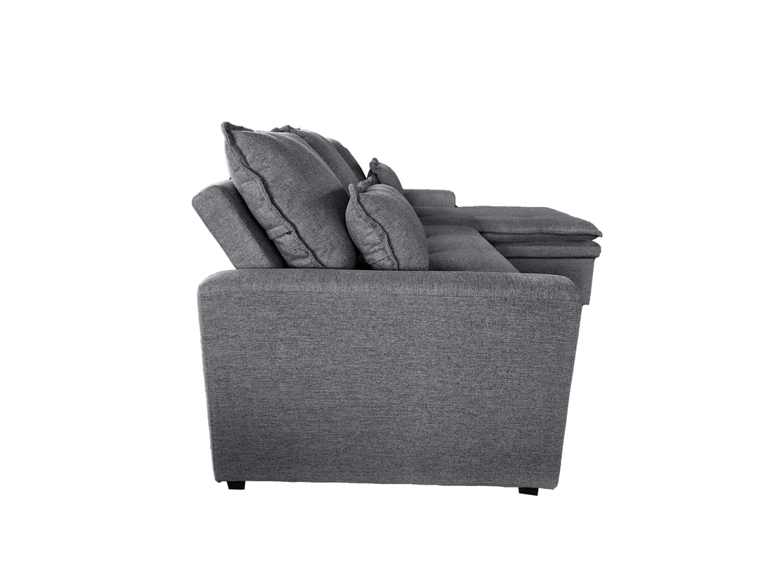 Luva Corner Sofa bed with Storage Chase Grey