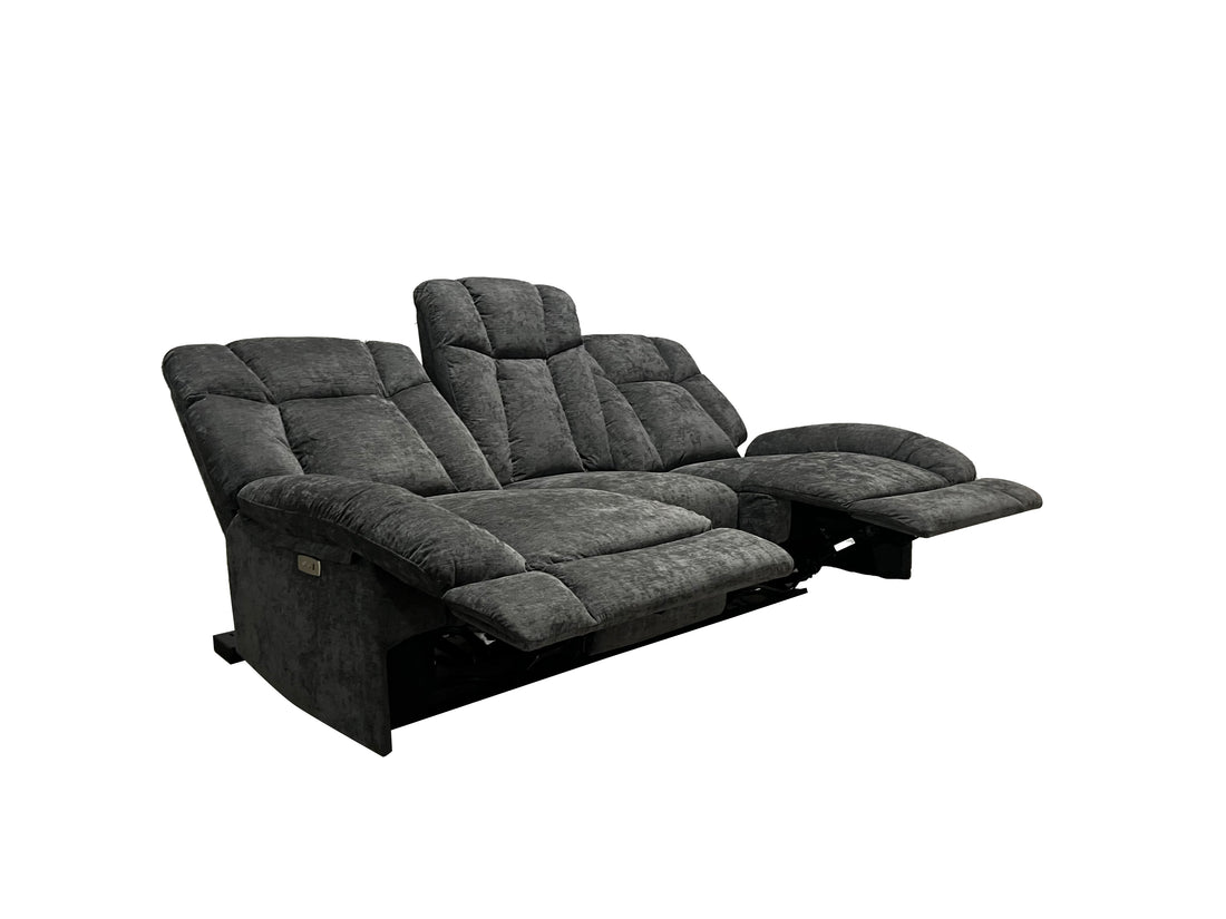 Marlow Fabric 3 Seater Electric Recliner Set Grey