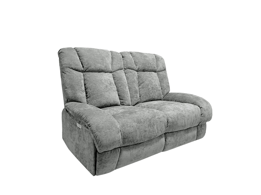 Marlow Fabric 2 Seater Electric Recliner Set Silver