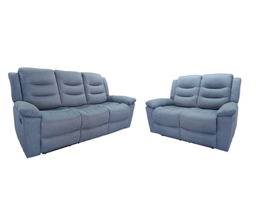 Delano 2+3 Seater Manual Recliner Anti Scratch Leather Grey