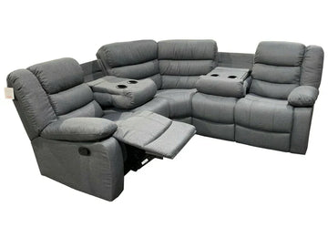 Sorrento Fabric Corner Recliner Sofa With Cup holder