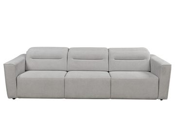 Brambury 3 seater Electric Recliner sofa with remote - Triple Motorized Sliding Seats & Adjustable Headrest Grey