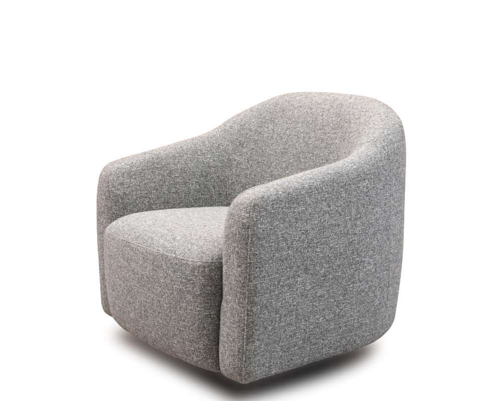 Lunar Swivel chair Grey with Footstool