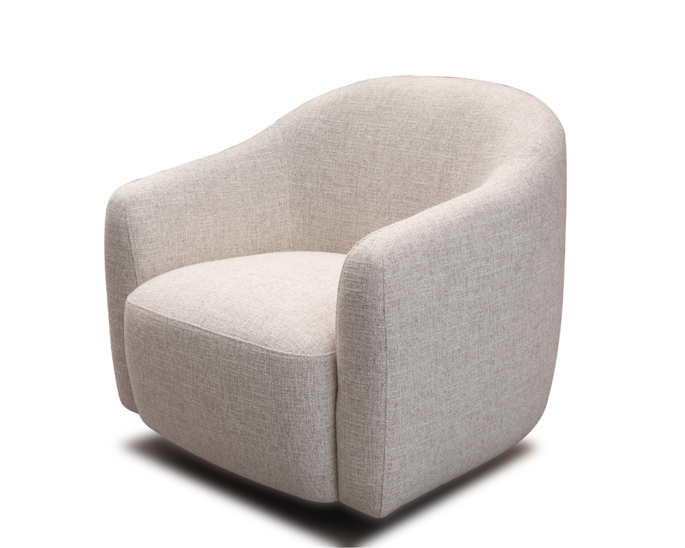 Lunar Swivel chair Cream with Footstool