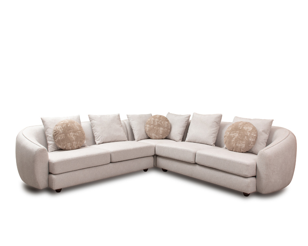 Lunar 2c2 Corner Cream with Footstool