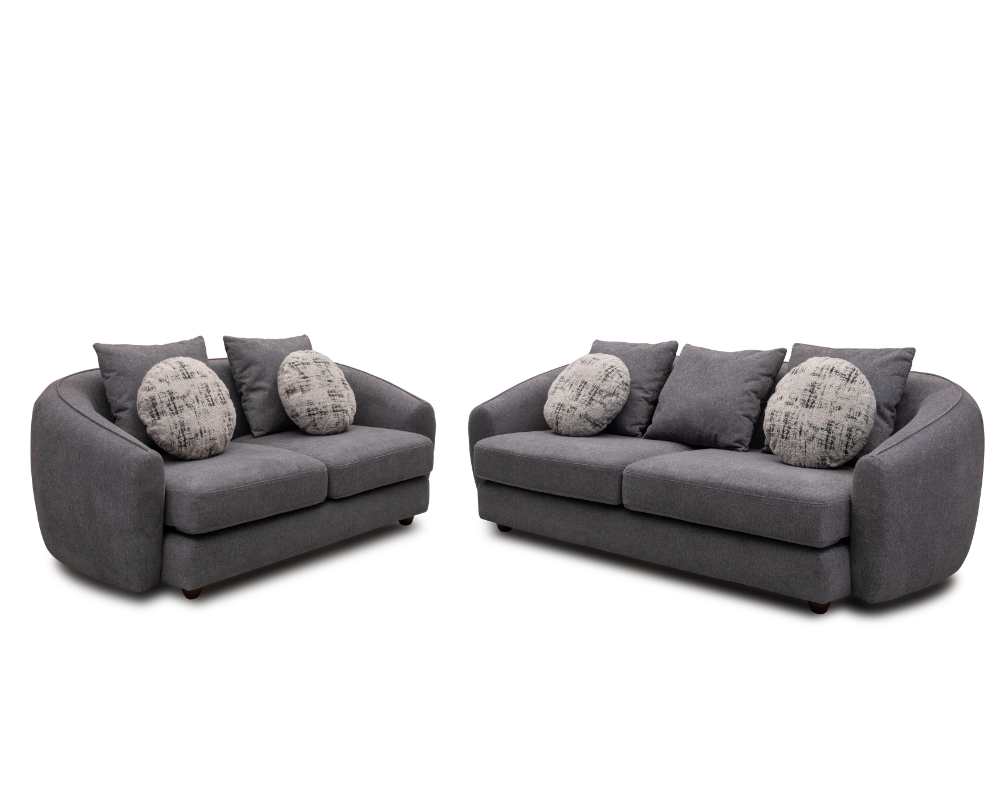 Lunar 2+3 sofa set Grey with Footstool