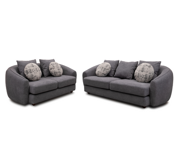 Lunar 2+3 sofa set Grey with Footstool