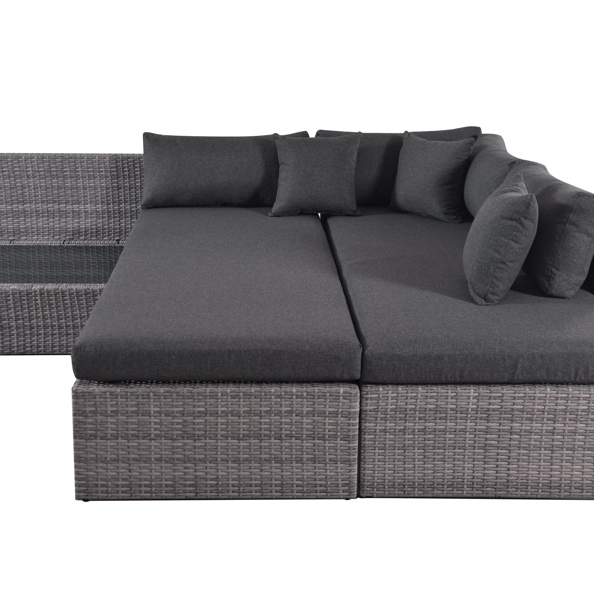 Veranda Rattan 3PC Sofa Set w/ Grey  Cushion