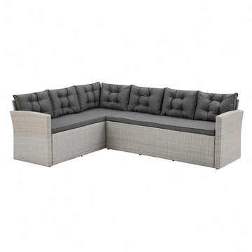 Solace Two Tone Grey Rattan Dark Grey 6pcs  corner