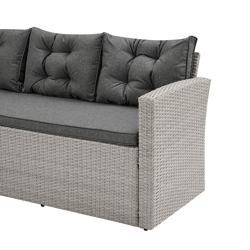 Solace Two Tone Grey Rattan Dark Grey 6pcs  corner