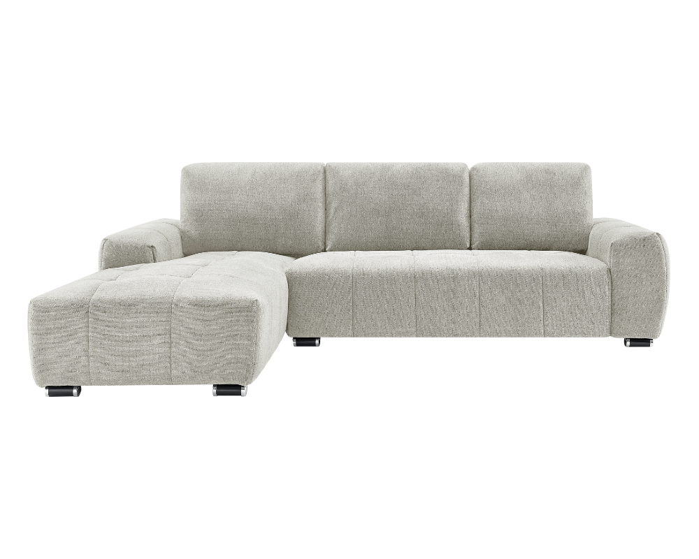 Gray sectional sofa on a white background