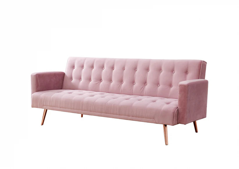 Windsor Velvet Sofa bed/ Rose Gold legs