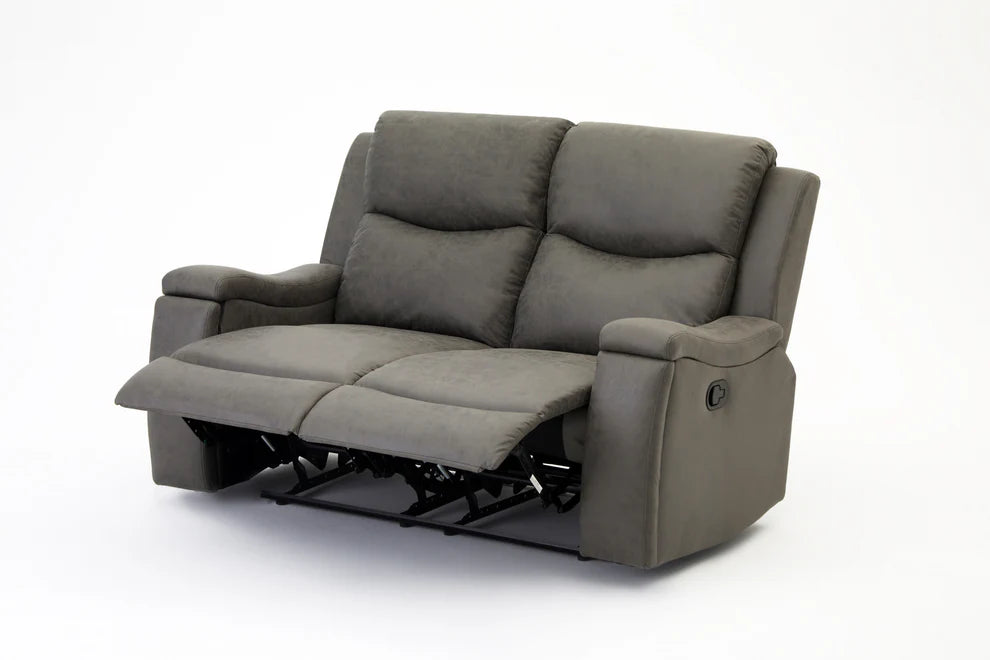 Collins Grey Air Leather 2 Seater Recliner Sofa