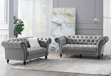 Mayfair Velvet Curved Sofa 2+3 Seater