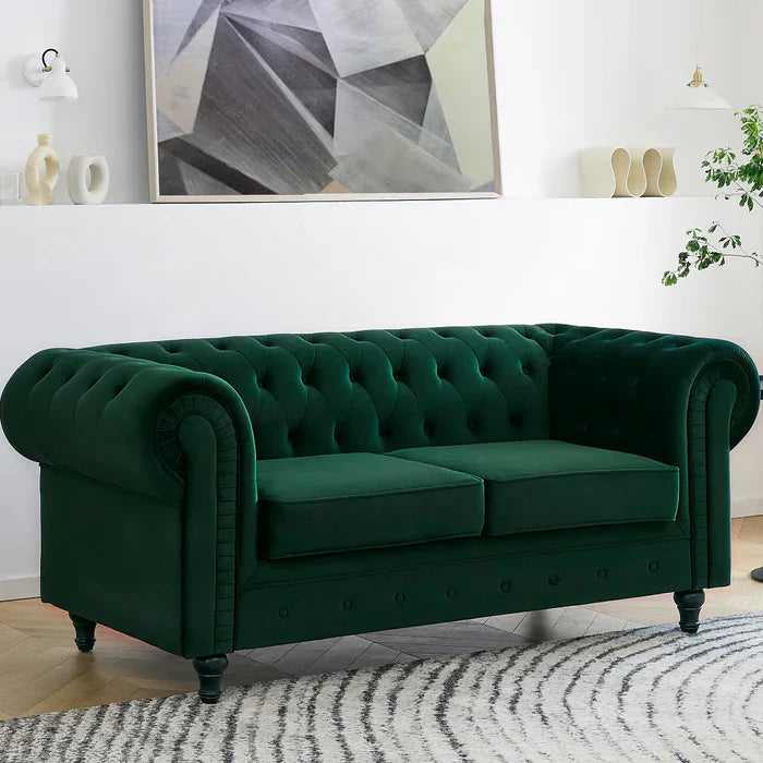 Chesterfield Studded Velvet 2 Seater Sofa