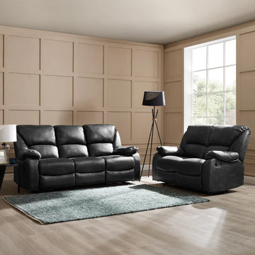 Enoch Faux LeatherFabric 2+3 Seater Manual Recliner Sofa