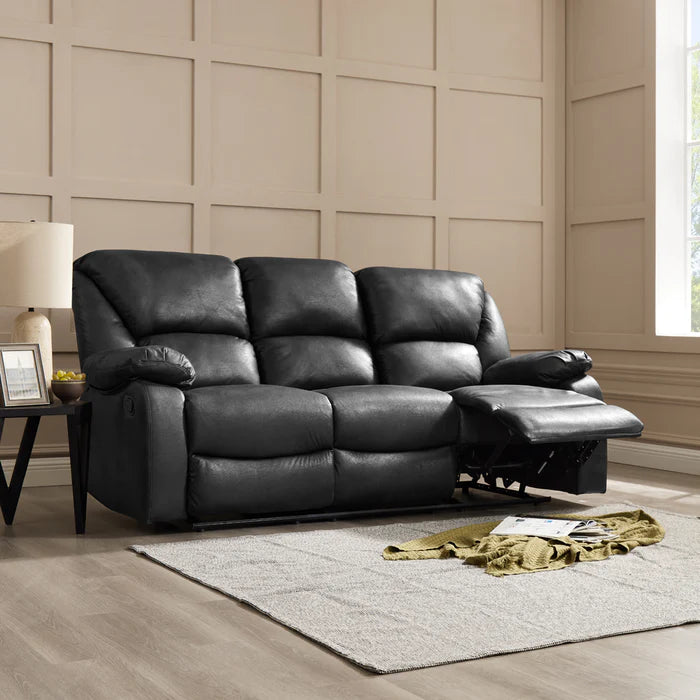 Enoch Faux LeatherFabric 3- Seater Manual Recliner Sofa